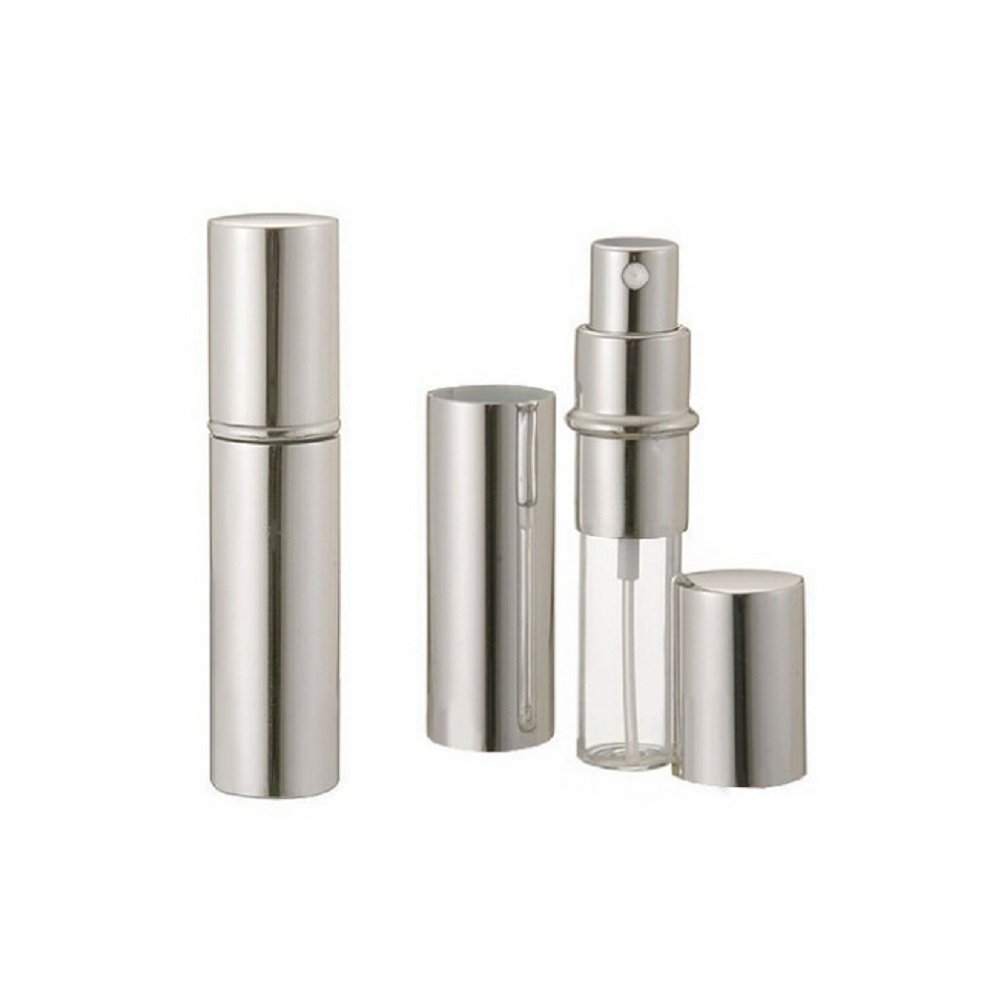 Silver Metallic Perfume Atomizer Spray 10 ML for purse or travel